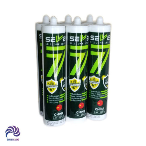 قیمت و خرید چسب آکواریوم شفاف SEVEN مدل ANTIBACTERIAL وزن 280 گرم 6 عددی | سهند بلبرینگ