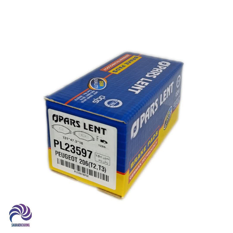 قیمت و خرید لنت ترمز جلو پژو 206 تیپ 2 و 3 مدل 1380-1392 برند پارس لنت